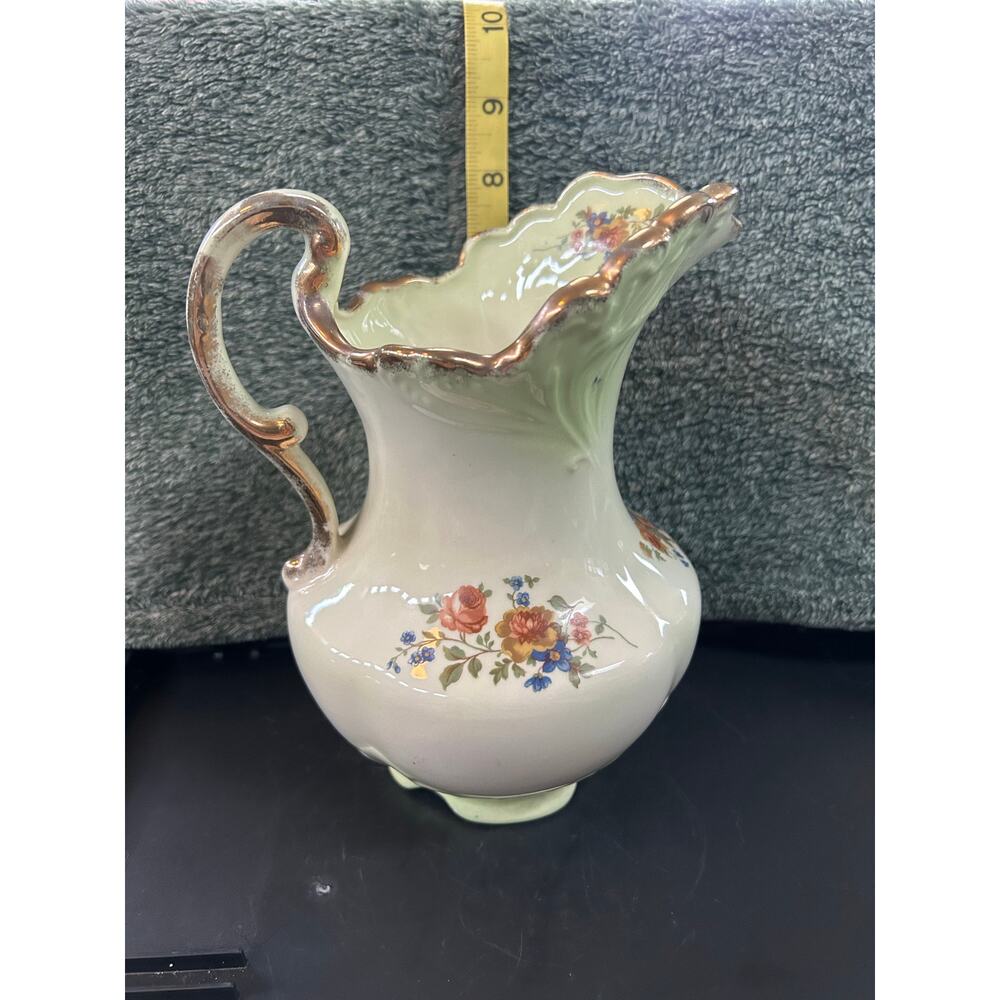 Crown Devon c1920 Pitcher Floral Porcelain England